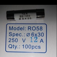 FUSE Ceramic 12A 12 Ampere 250V FUSE 6x30mm Ceramic FUSE OPG27 (5pcs)