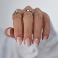 BTArtbox Press On Nails, Vanilla Cream, Short Square, Ombre Peach, 32Ct | 2+ Weeks Wear, Salon-Quali