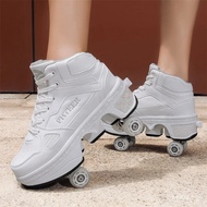 New Deformation Roller Skate Shoes for Kids Parkour Roller Shoes With4 Wheels Double-Row Roller Skat