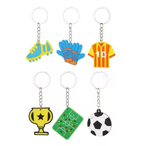 6Pcs Soccer Slap Bracelets Keychains Soccer Theme Party Favors Kids Birthday Football Carnival Gifts