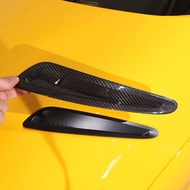For Toyota GR Supra MK5 A90 2019-2023 car front hood vent decorative frame sticker real carbon fiber