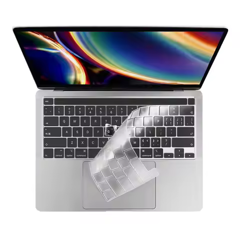 Clear Ultra Thin TPU Keyboard Cover for M2 Chip MacBook Air 13.6"and M4 Pro/M3 MacBook Pro 14"/16 Ke