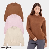 [Hang Ten] Women's Clothing-Cashmere Cashmere Blended Half Turtleneck Loose Sweater (Multi-Color Sel