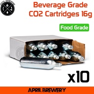 หลอด CO2 Cartridge 16g / Bulbs เกรดอาหาร Mini Co2 Beverage Grade คาร์บอนไดออกไซด์ 10 หลอด