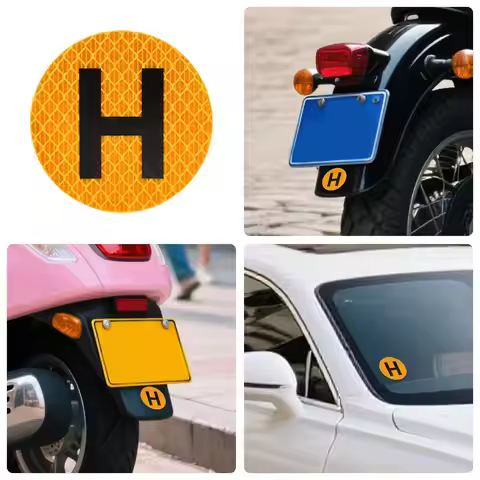 Magnetic H Historical Vehicle Sign Sticker Waterproof Reflective Sticker with Strong Adhesive for Wi