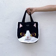 Meow黑白大面貓手挽袋手提袋