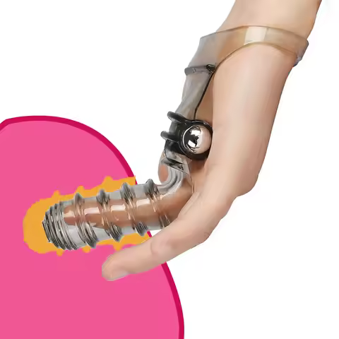 Triple Finger Sleeve Vibrator Delay Extender HandJob Clit Stimulate Squirt Brush Woman Orgasm Massag