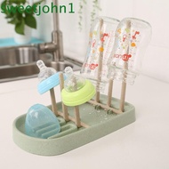 SWEETJOHN Bottle Drying Rack, Foldable Colorful Baby Feeding Bottle Drain Rack, Multi-Purpose Easy To Clean Durable Wheat Straw Feeding Cup Holder Bottle Accessories