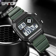 SANDA ชายนาฬิกากีฬานาฬิกาทหารกันน้ำ Shock นาฬิกาแสดงตัวเลข Man นาฬิกาโมเดิร์นดิจิตอลผู้หญิงสีชมพูหรูหรานาฬิกาแฟชั่น