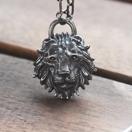 公獅子鎖頭 | 純銀項鍊 男款 可加購刻字 手工銀飾 情人禮物