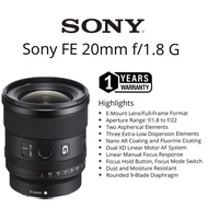 (SONY MALAYSIA SET)SONY FE 20mm F/1.8G Lens original Ultra Wide Angle Primes lens