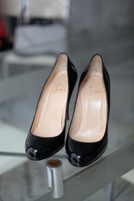 Christian Louboutin Fifi Patent Calf 100 Black Size 37.5 ORI *SECOND*