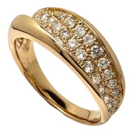 Size 16.5, Diamond Ring (0.70ct total), K18 Gold, 5.7g, Women's [Used]