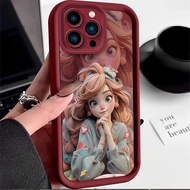 Case OPPO Reno11 F Reno 11 5G Reno 11 Pro Reno 8T 5G Reno 8T 4G Reno 8Z 5G Reno 7Z 5G Reno7 Reno8 Reno4 Reno5 Cartoon Long Hair Princess Shockproof Phone Case