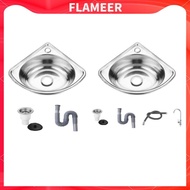 [FlameerMY] Small Corner Bathroom Sink Corner Basin Sink Wall Mounted Multifunction Water Triangle B
