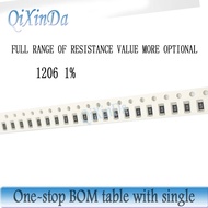 100PCS 1206 SMD 1% Resistor 0R-10M 0.1R 0.15R 0.56R 1R 5.6R 10R 16R 33R 1K 10K 62K 75K 100K 240K 430