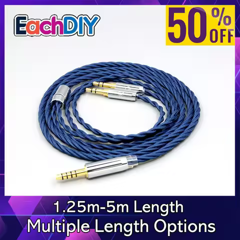99% Pure Silver OCC Graphene Alloy Full Sleeved Earphone Cable For Hifiman Sundara Ananda HE1000se H
