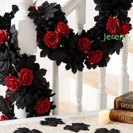 JEREMY1 Halloween Maple Leaf Rose Vine, Lifelike Maple Leaves Maple Leaf Garland, Wedding Gothic Sty