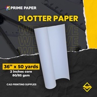 Plotter paper 36 inches x 50 Yards - Cad Plotter  Roll - 2 inches core - 80/85 GSM