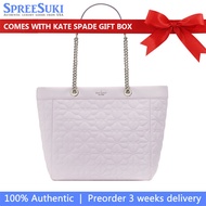 Kate Spade Handbag In Gift Box Spade Flower Quilted Nylon Xl Tote Pale Amethyst # KK074