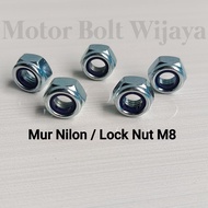 Nylon Nut M8 x 1.25 Key 13 White Lock Nut M8 Contents 5 Pcs