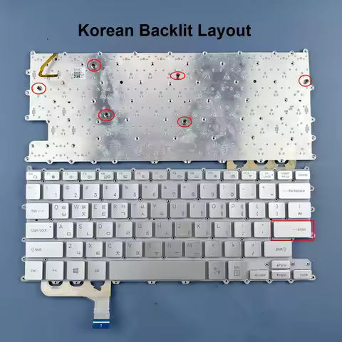 Korean Silver Backlit Laptop Keyboard For Samsung NP900X3N NT900X3Y 900X3U NP930QAA NT930QBE 930QBV 