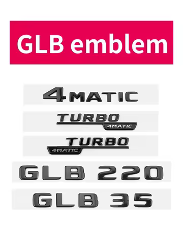 Suitable for GLB CLASS X247 GLB35 GLB200d GLB250 AMG 4MATIC Tail Logo glossy Black silver