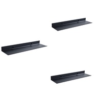 --Floating Wall Shelf Black for Kitchen Bathroom Storage Rack Mirror Metal Shower Corner Shelves Organizer Cabinet Home