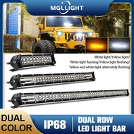Led Car Work Light Bar 12V 24V 6D Combo Beam Yellow Fog Lights Atv Suv Truck Trailer 4X4 Bar Light L