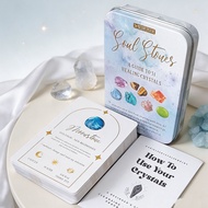 Soul Stones Crystal Oracle Deck, 51 Healing Affirmation Cards in Tin Box with Guidebook, Chakra Zodi