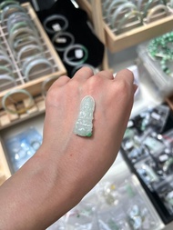 冰種 天然翡翠 緬甸 A玉 玉鐲 • 冰種白底青觀音翡翠吊墜