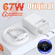 Original 67W USB Charger For Xiaomi Redmi Note 12 Turbo Mi 11 13 Ultra 13T Pro Fast Charging Type C Phone Data Cable Accessories UK/US/EU