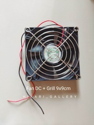 Fan DC 12volt 9cm + Grill Fan 9x9 cm / Fan DC dan Grill 9cm