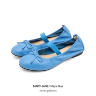 Sweet Palettes รองเท้าหนังแกะ Mary Jane Maya Blue