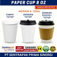 Please - Paper cup 8 oz Hot with Lid & Sleeve - 8oz Coffee Paper Cup