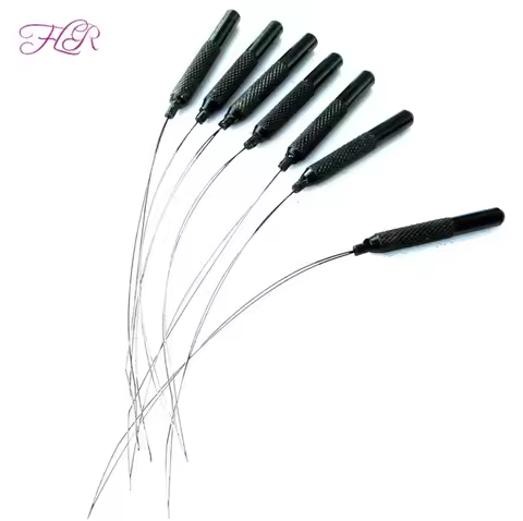 5PCS Nano Ring Threader Hair Extension Pulling Needle Micro Pulling Needles Micro Threader Hook Need