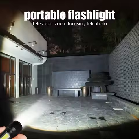 511 Mini Ultraviolet Flashlight with Side Light COB High-Intensity Zoomable Telescopic Flashlight Po