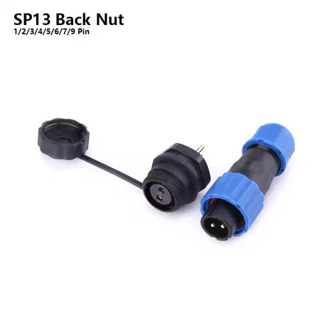 SP13 IP68 waterproof connector male plug & female socket 1/2/3/4/5/6/7/9 pin panel Mount wire cable 