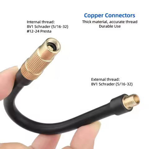Bike Tire Air Pump Extension Hose 8V1 Thread EPDM External Connector 17/20/30/50CM Electric Pump Inf