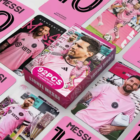 92Messi gift card, football star greeting card, collectible postcard, mini sticker, double-sidedLOMO