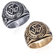 Pure Stainess Steel Tau Gamma Phi Ring Triskelion Ring for Men Size 6-15