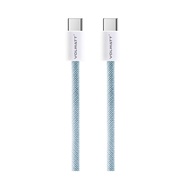 Cáp sạc nhanh Volwatt USB-C to USB-C 60W, 1m, Dây dù, Xanh (GE-036-CC)
