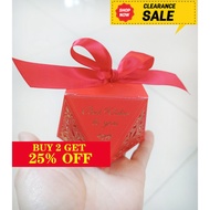 [BUY 2 GET  25% OFF] (Buy 10 FREE 1) Red Ribbon Chinese Wedding Candies Candy Gift Box Door Gift Doo