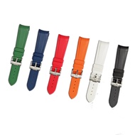 22mm tudor Rubber Black Green Navy Blue Waterproof  Watch Band Strap With Silver Buckle For Tudor Black Bay