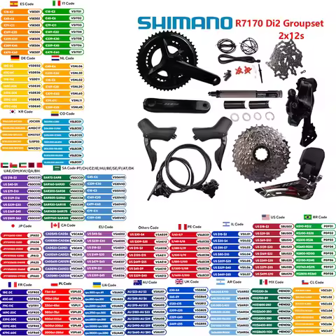 Shimano 105 Di2 Groupset R7170 12s Groupset R7170 Brake R7100 Crankset R7150 FD R7150 RD Original Sh