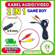 2 in 1 audio video cable 2.5mm jack for gameboy tv etc. cable length 80 cm