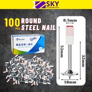 100pcs Steel Nail Gun Heavy Duty Steel Nail Round Nails Nail Gunner Rivet Tool Set Nails For Nail Gu
