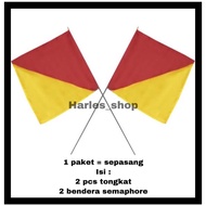 PACKAGE OF SEMAPHORE FLAG + STICK SEMAPHORE STICK/ SCOUT FLAG STICK