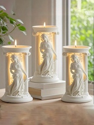 Khuôn nến silicon hình trụ nữ thần Athena 3D - Khắc nữ thần Athena độc đáo với kết cấu trong suốt, L