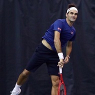 Uniqlo Federer Tennis Jersey Same Jersey Pure Cotton Printed Round Neck T-shirt Short Sleeved Casual